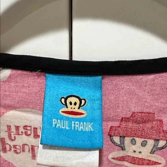 Paul Frank Pink Cartoon Character Scrub Top - Picture 2 of 3